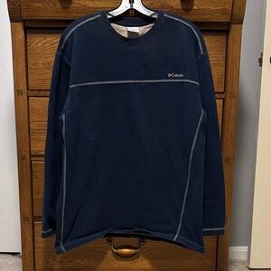 Columbia Pullover Dark Blue with Tan Trim Men’s Size Large